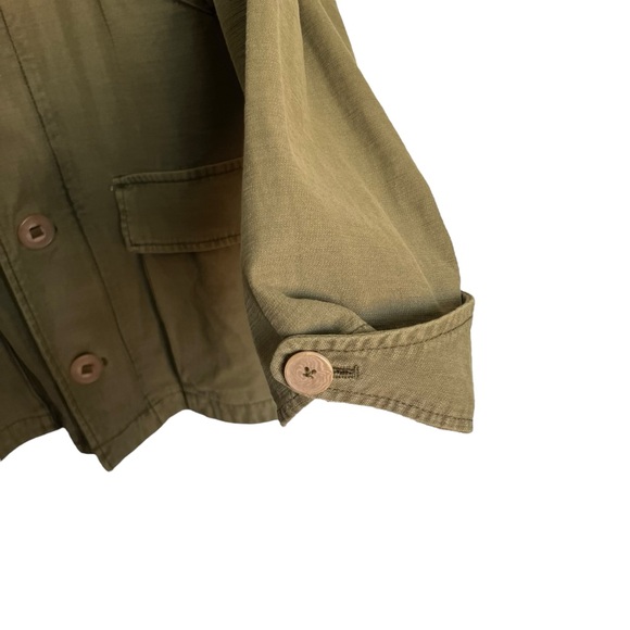 Free People Joshua Tree Utility Jacket Cotton Canvas Army Green Oversized Size M - Picture 9 of 14